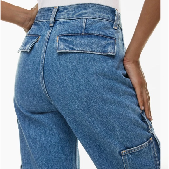 Aritzia 90s Millie Hi-Rise Cargo Jean 5 years kiss and tell bleu barrel 23 NEW - Picture 3 of 8